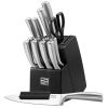 Chicago Cutlery Malden 16-Piece Stainless Steel Kitchen Knife Block Set, Black