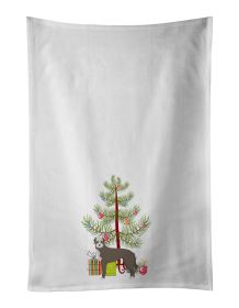 NEW Lurcher #1 Christmas Tree Kitchen Towel Set of 2 White Dish Towels Decorative Bathroom Hand towel for Hand, Face, Hair, Yoga, Tea, Dishcloth