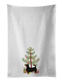 NEW Lancashire Terrier Christmas Tree Kitchen Towel Set of 2 White Dish Towels Decorative Bathroom Hand towel for Hand, Face, Hair, Yoga, Tea