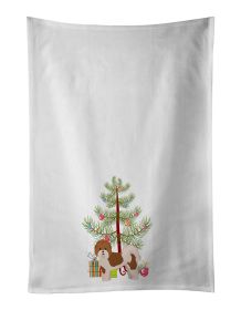 NEW Mal-Shi Christmas Tree Kitchen Towel Set of 2 White Dish Towels Decorative Bathroom Hand towel for Hand, Face, Hair, Yoga, Tea, Dishcloth