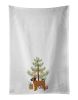 NEW Puggle Christmas Tree Kitchen Towel Set of 2 White Dish Towels Decorative Bathroom Hand towel for Hand, Face, Hair, Yoga, Tea, Dishcloth, 19 X 28"