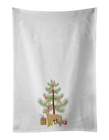 NEW German Sheprador #1 Christmas Tree Kitchen Towel Set of 2 White Dish Towels Decorative Bathroom Hand towel for Hand, Face, Hair, Yoga, Tea