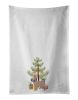 NEW Fawn Puggle Christmas Tree Kitchen Towel Set of 2 White Dish Towels Decorative Bathroom Hand towel for Hand, Face, Hair, Yoga, Tea, Dishcloth