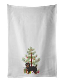 NEW Yorkiepoo #1 Christmas Tree Kitchen Towel Set of 2 White Dish Towels Decorative Bathroom Hand towel for Hand, Face, Hair, Yoga, Tea, Dishcloth