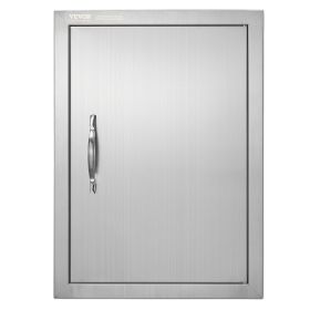 BBQ Access Door, 16W x 22H Inch Single Outdoor Kitchen Door, Stainless Steel Flush Mount Door, Wall Vertical Door with Handle, for BBQ Island