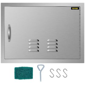 VEVOR BBQ Access Door 24 x 17 Inch Horizontal Island Door with Vents Stainless Steel Single Access Door Flush Mount Outdoor Kitchen