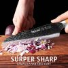 Hecef 7-Inch Japanese Santoku Knife, Forged 67-Layer Damascus Steel Ultra Sharp Kitchen Knife