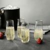 Thyme & Table 4-Piece Scalloped Stemless Flute Glass Set