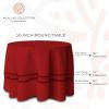 2 Pack Red Round Tablecloths 60 Inch for 20-48 in Tables 200 GSM Premium Quality Textured Washable Polyester Fabric Table Cloth [60'' is Not Table Siz