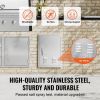 BBQ Access Door, 17W x 24H Inch Single Outdoor Kitchen Door, Stainless Steel Flush Mount Door, Wall Vertical Door with Handle, Vents and Hook