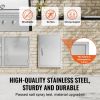 BBQ Access Door, 17W x 24H Inch Single Outdoor Kitchen Door, Stainless Steel Flush Mount Door, Wall Vertical Door with Handle, for BBQ Island