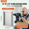 BBQ Access Door, 16W x 22H Inch Single Outdoor Kitchen Door, Stainless Steel Flush Mount Door, Wall Vertical Door with Handle, for BBQ Island