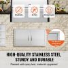 BBQ Access Door, 34W x 19H Inch Double Outdoor Kitchen Door, Stainless Steel Flush Mount Door, Wall Vertical Door with Handles, for BBQ Island