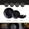 Thyme & Table Dinnerware Black Onyx Stoneware, 12 Piece Set