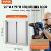 BBQ Access Door, 26W x 24H Inch Double Outdoor Kitchen Door, Stainless Steel Flush Mount Door, Wall Vertical Door with Handles, for BBQ Island