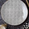 Thyme & Table Dinnerware Black & White Dot Stoneware Round Salad Plate