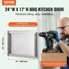 BBQ Access Door, 24W x 17H Inch Single Outdoor Kitchen Door, Stainless Steel Flush Mount Door, Wall Vertical Door with Handle, for BBQ Island