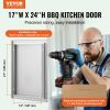 BBQ Access Door, 17W x 24H Inch Single Outdoor Kitchen Door, Stainless Steel Flush Mount Door, Wall Vertical Door with Handle, for BBQ Island