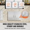 BBQ Access Door, 30W x 21H Inch Double Outdoor Kitchen Door, Stainless Steel Flush Mount Door, Wall Vertical Door with Handles and Vents