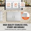 BBQ Access Door, 33W x 22H Inch Double Outdoor Kitchen Door, Stainless Steel Flush Mount Door, Wall Vertical Door with Handles, for BBQ Island