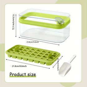 Set Of 1 101oz Ice Cube Trays, 64 Pcs Silicone Ice Cube Tray With Lid And Bin, Ice Cube Molds For Freezer, Easy Release & Save Space, 2 Trays (Color: Green 64 Grid Ice Tray Mold)