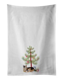 NEW Munchkin Cat Christmas Kitchen Towel Set of 2 White Dish Towels Decorative Bathroom Hand towel for Hand, Face, Hair, Yoga, Tea, Dishcloth (Default: Default)